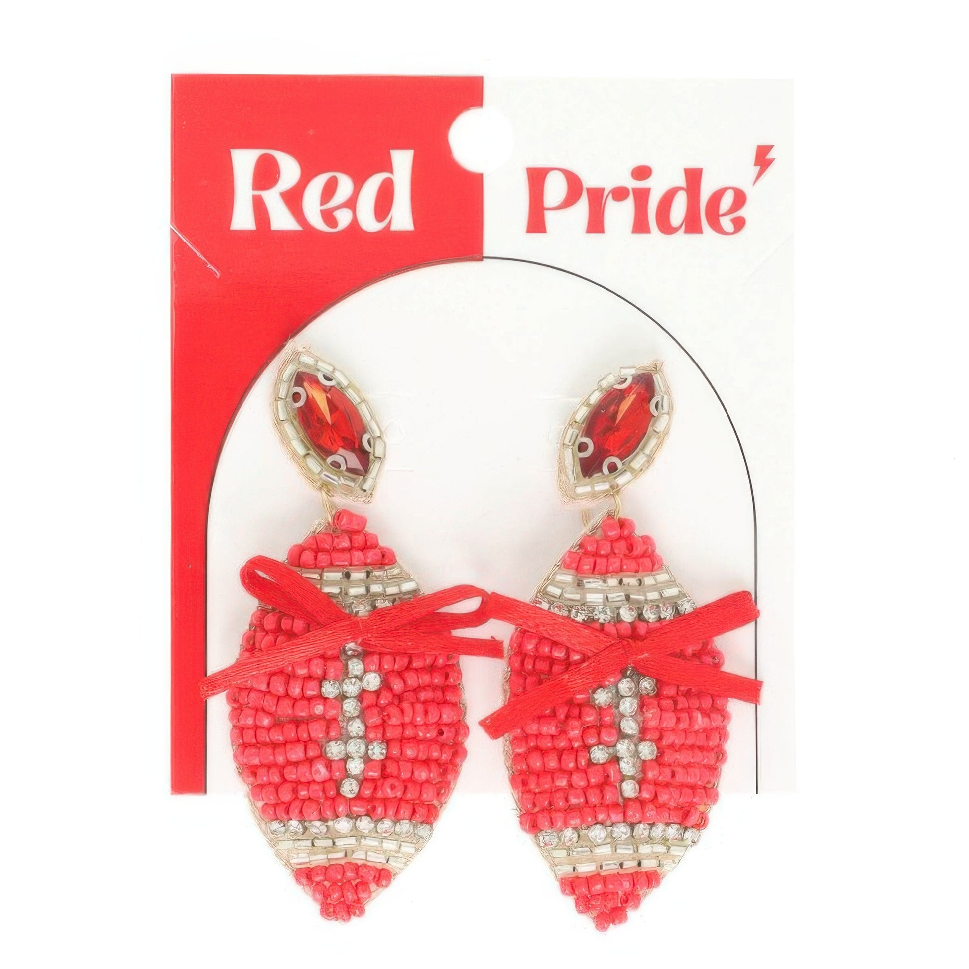 Gameday Football With Bow Post Earrings