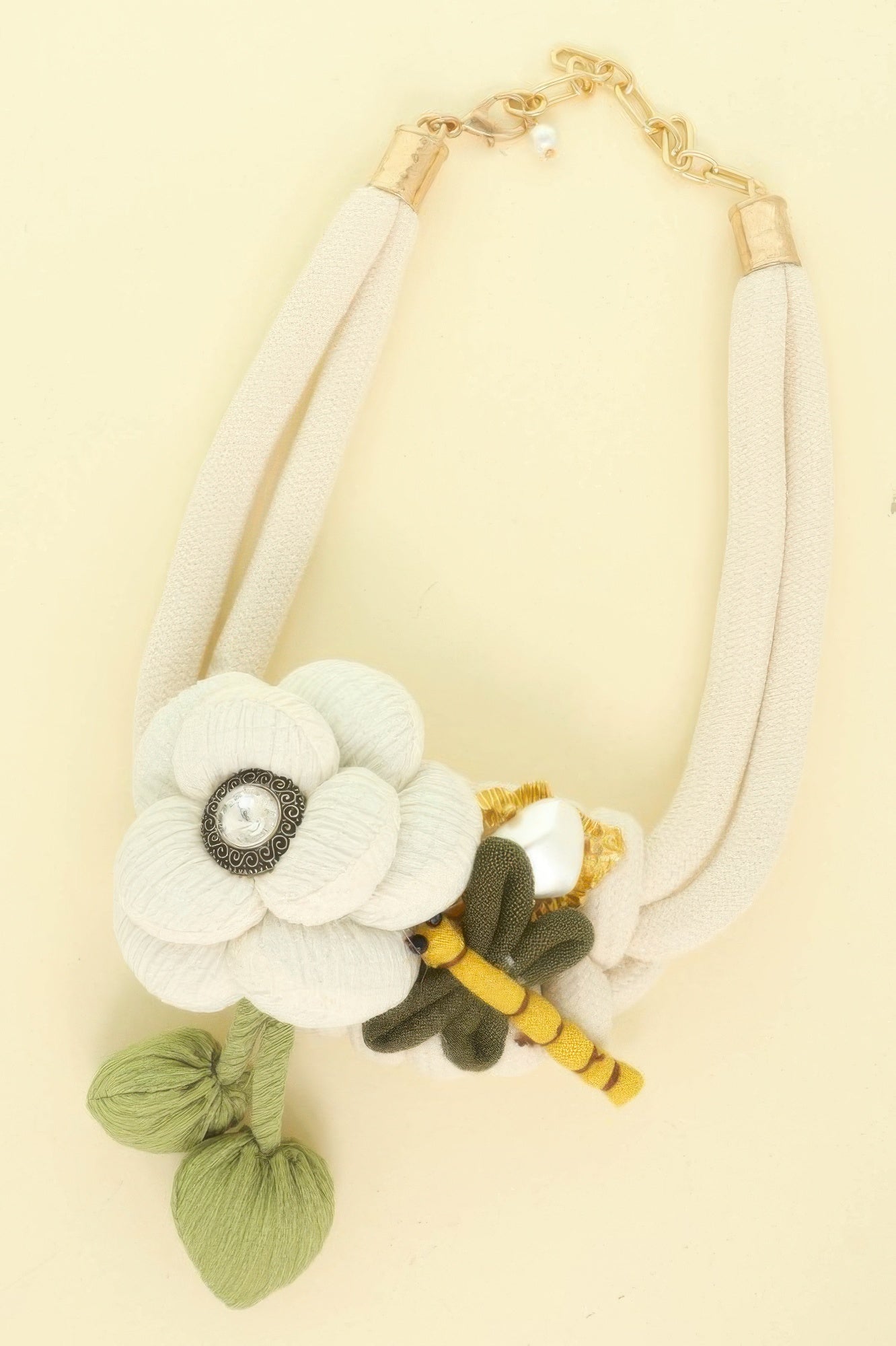Handmade Fabric Flower Necklace