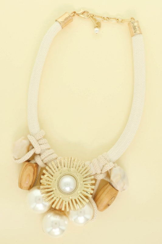 Handmade Fabric Flower Necklace