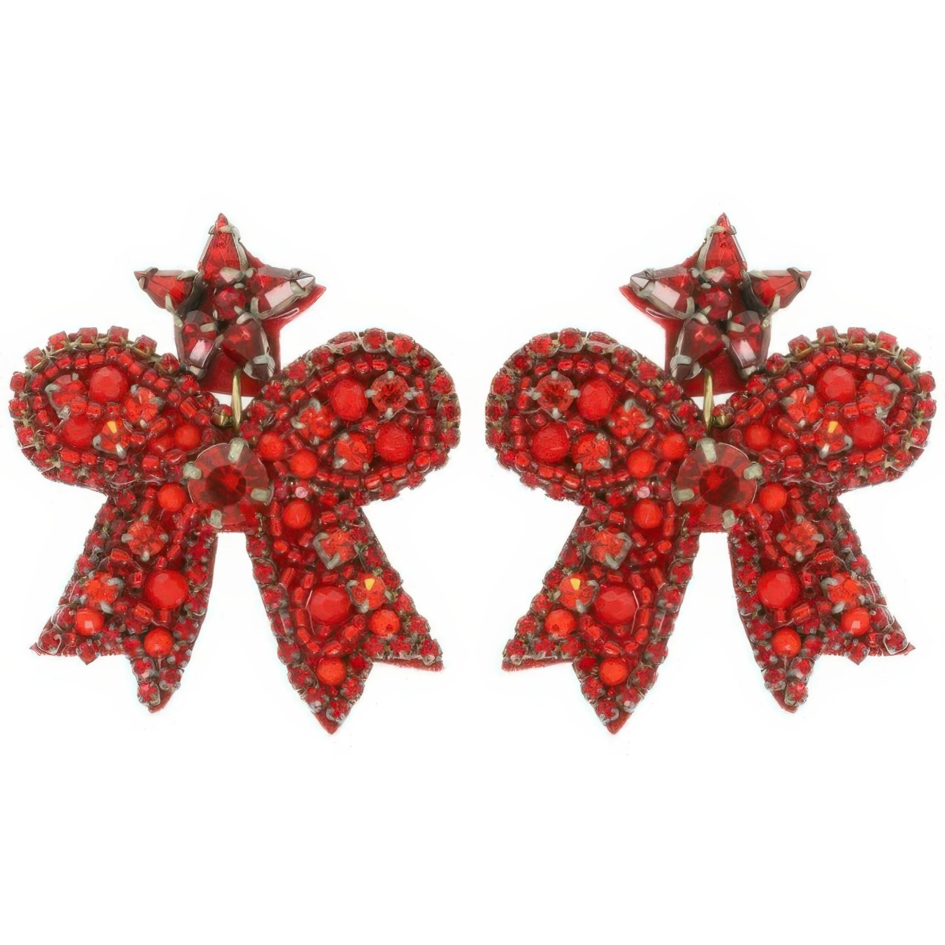 Christmas Bow Post Dangle Earrings