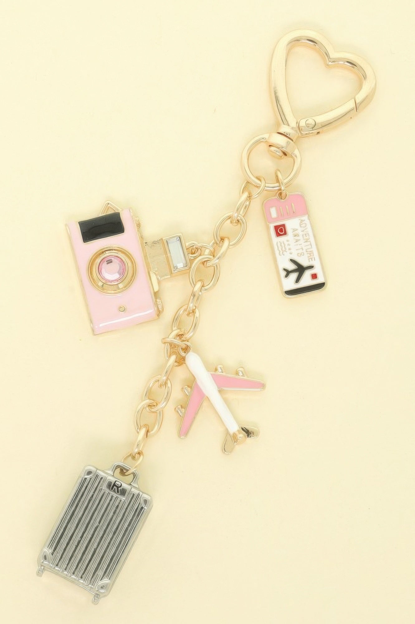 Travel Theme Bag Charm Keychain