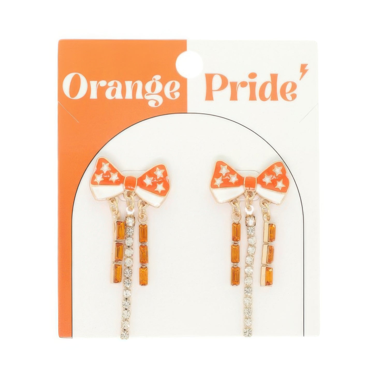 Game Day Starred Bow Fringe Earrings