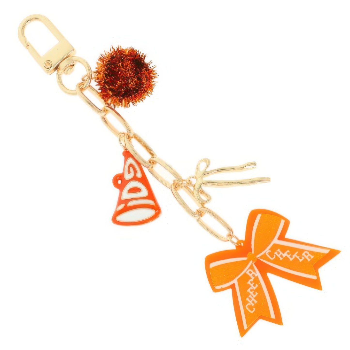 Cheer Themed Bag Charm Keychain