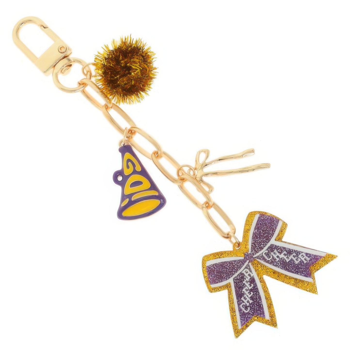 Cheer Themed Bag Charm Keychain