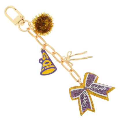 Cheer Themed Bag Charm Keychain