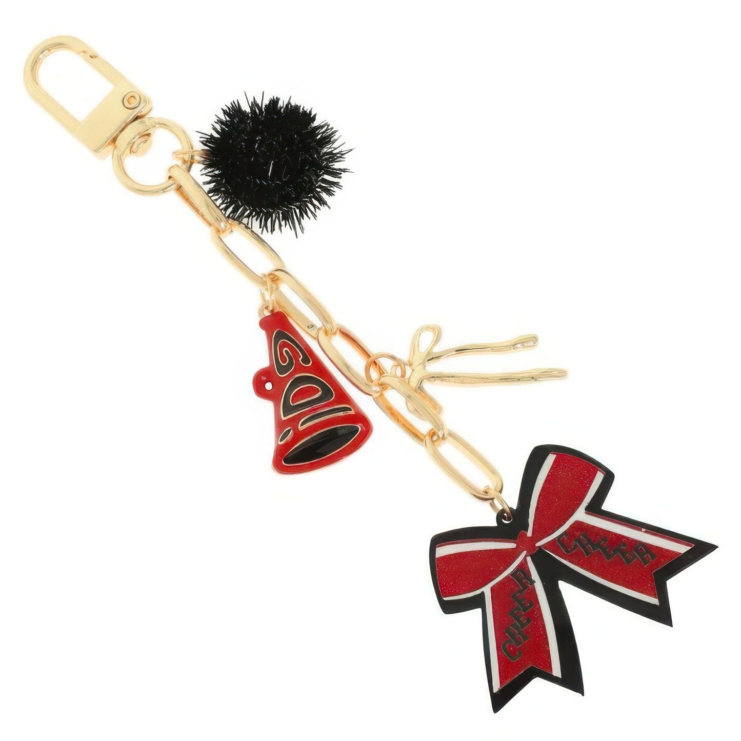 Cheer Themed Bag Charm Keychain