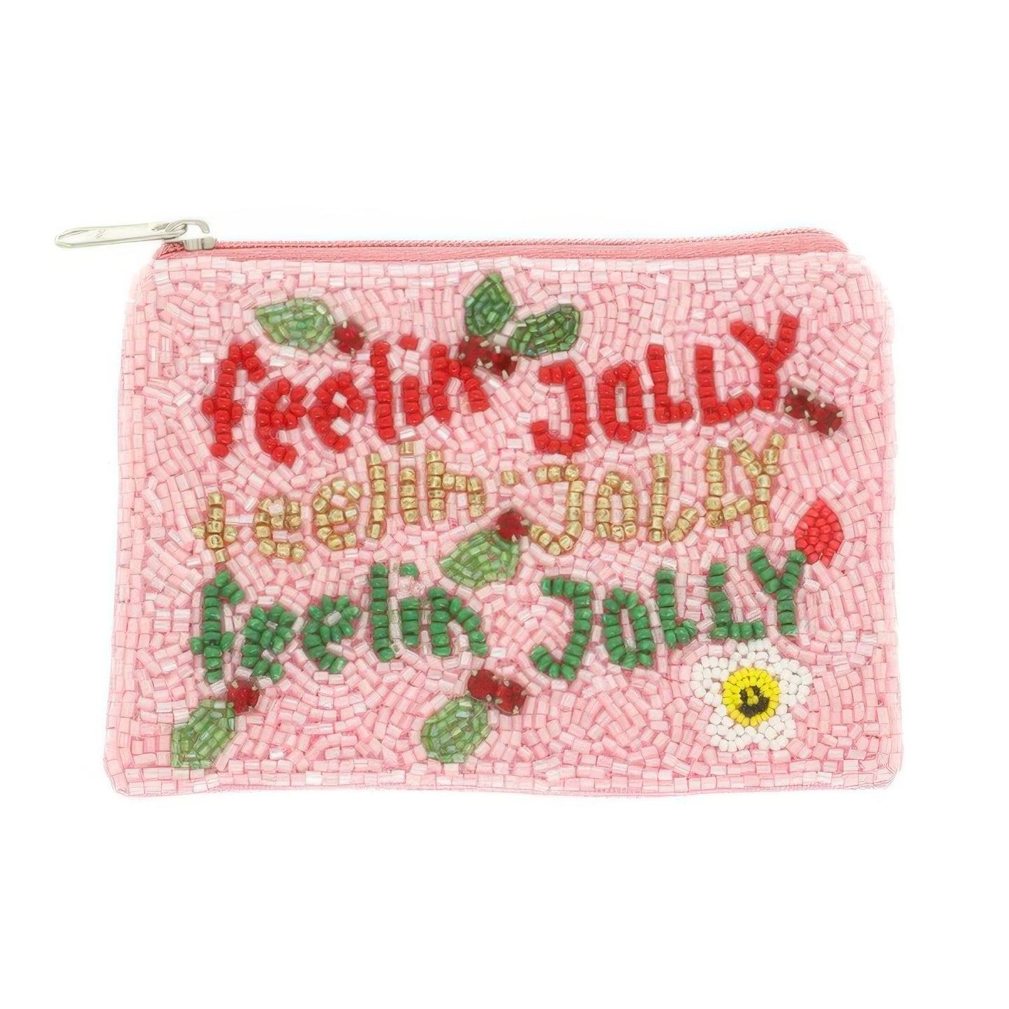 Christmas Themed Beaded Coin Bag
