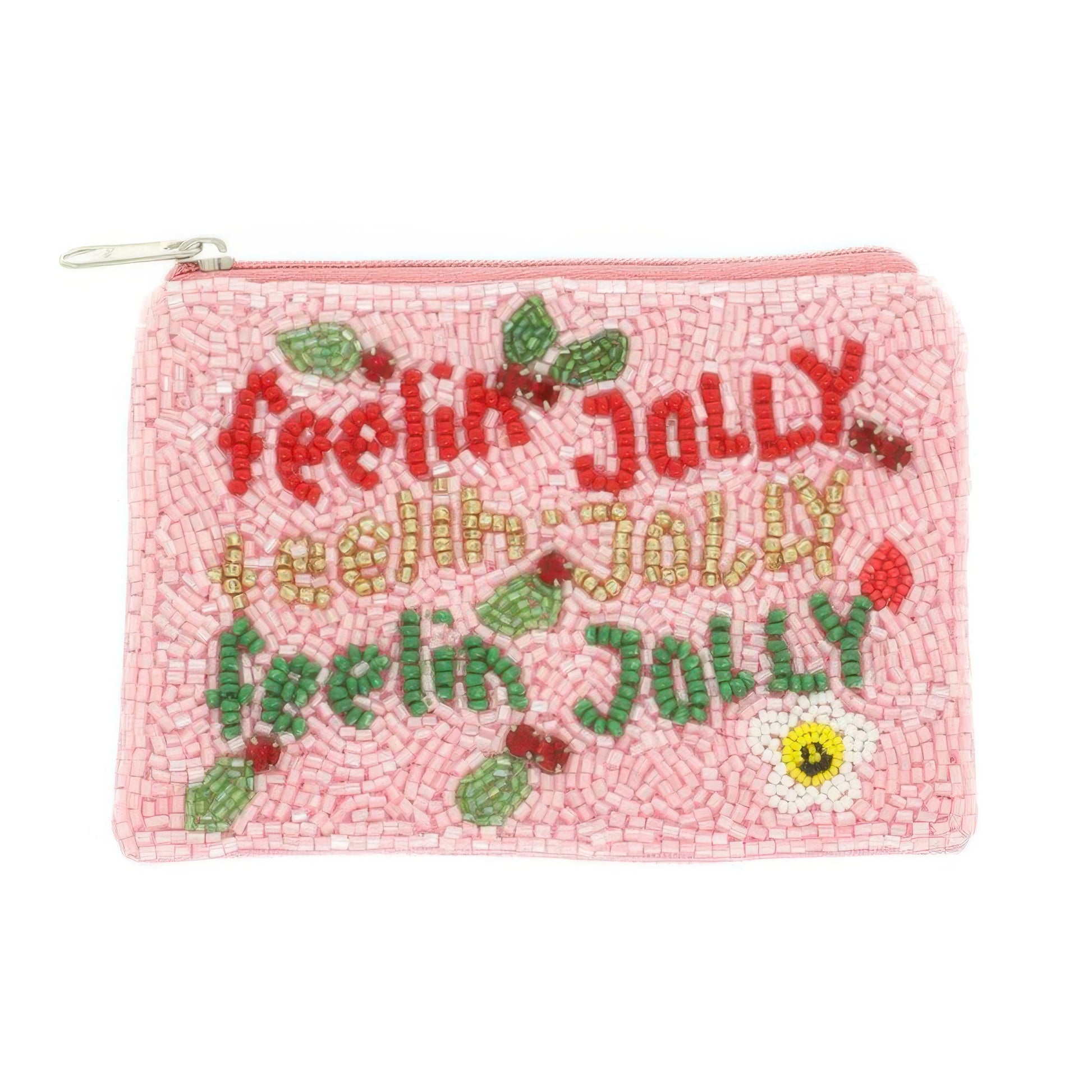 Christmas Themed Beaded Coin Bag