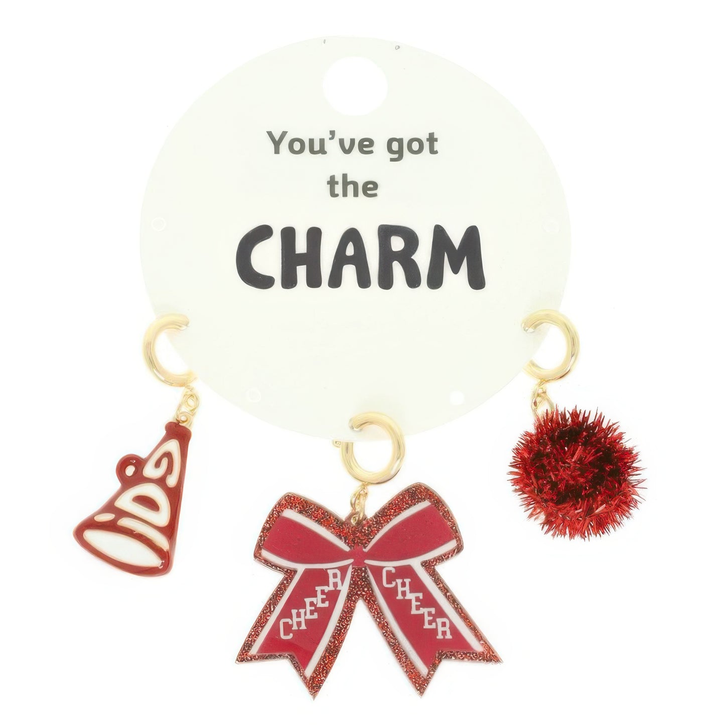 3pc Cheer Theme Assorted Charm Set