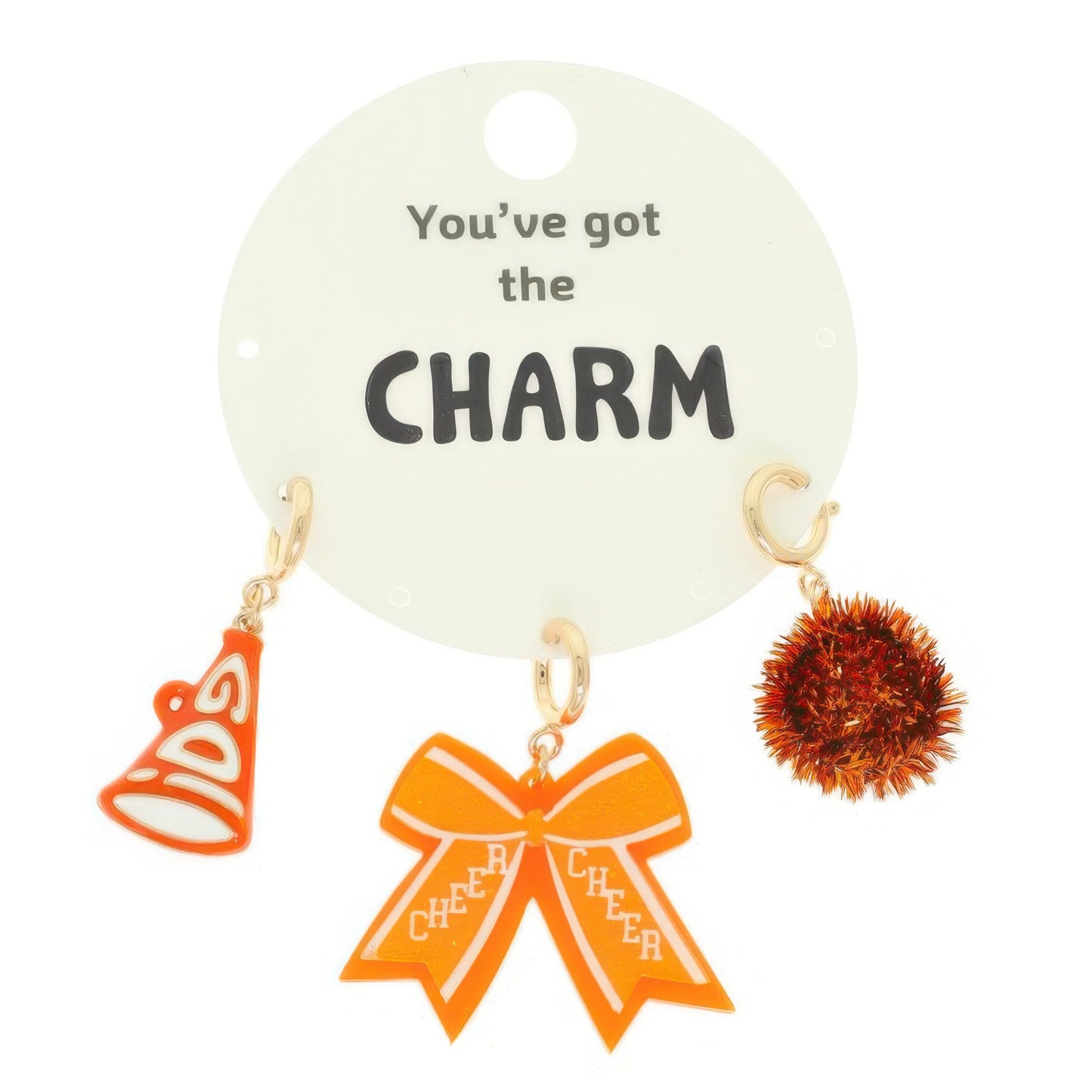 3pc Cheer Theme Assorted Charm Set