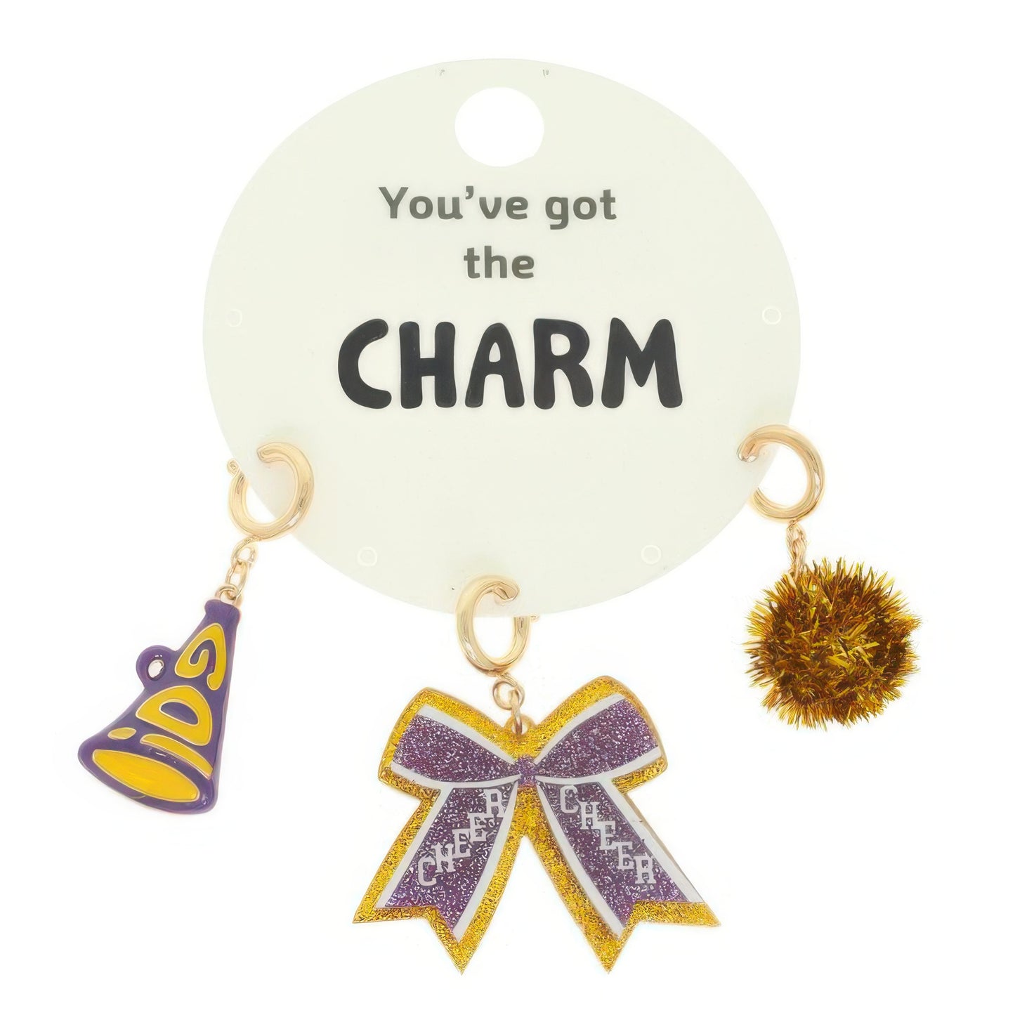 3pc Cheer Theme Assorted Charm Set