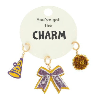 3pc Cheer Theme Assorted Charm Set