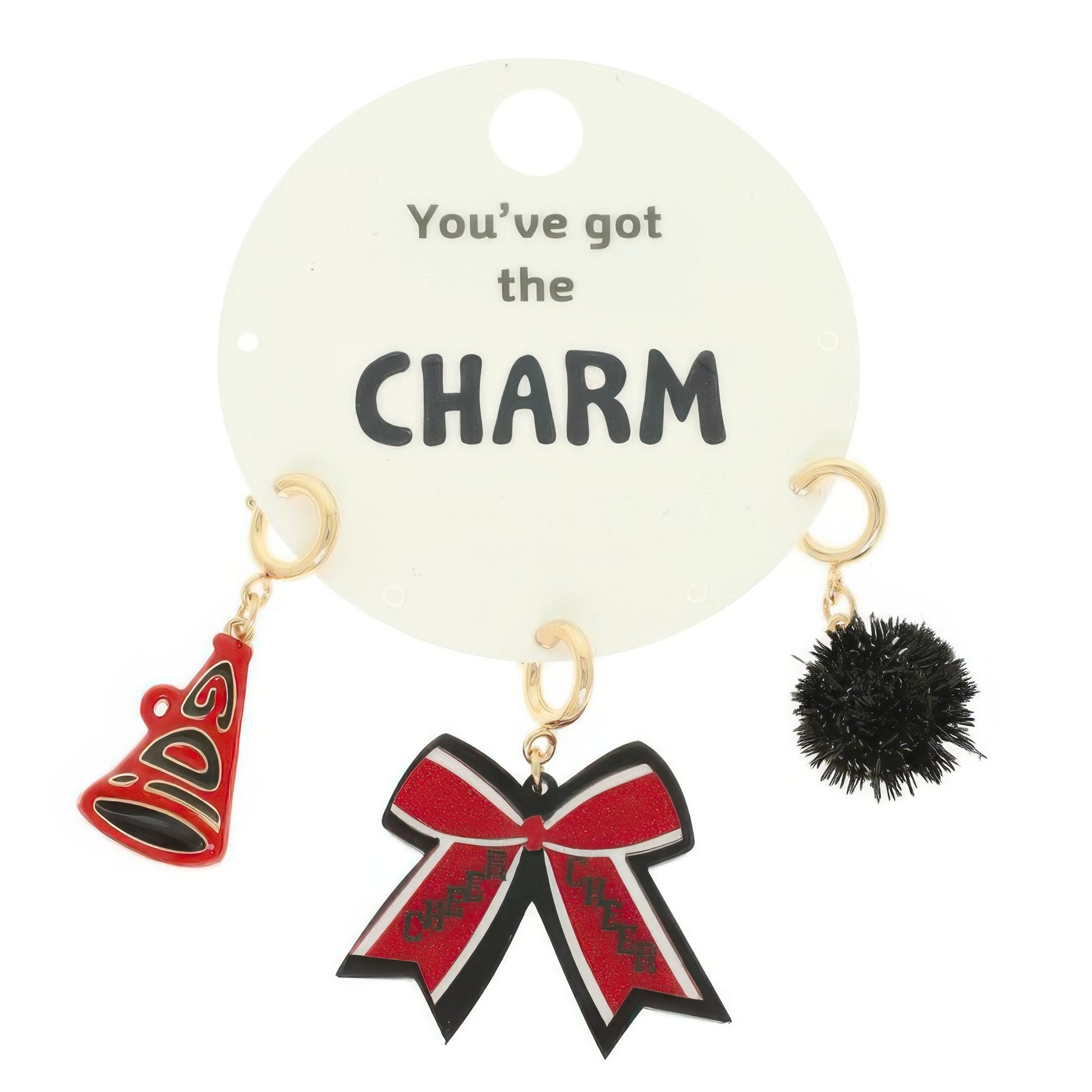 3pc Cheer Theme Assorted Charm Set