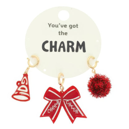 3pc Cheer Theme Assorted Charm Set