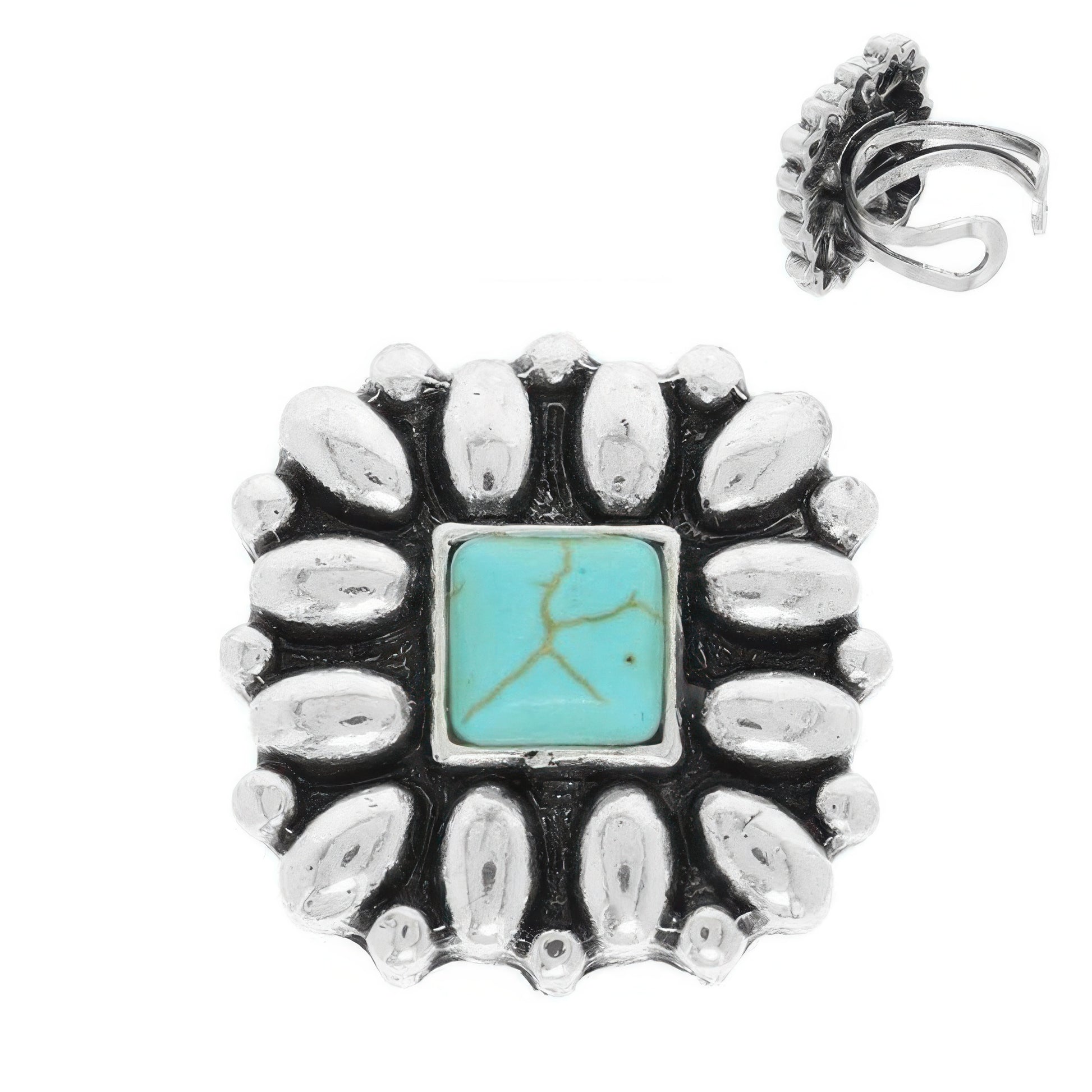Western Floral Square Stretch Ring