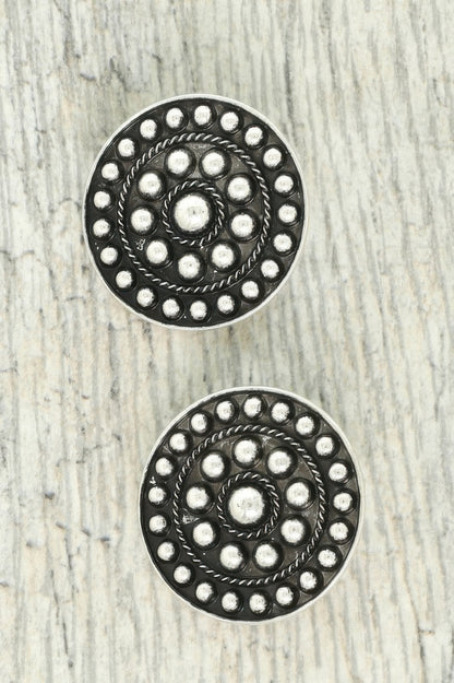 Western Bubble Round Post Earrings