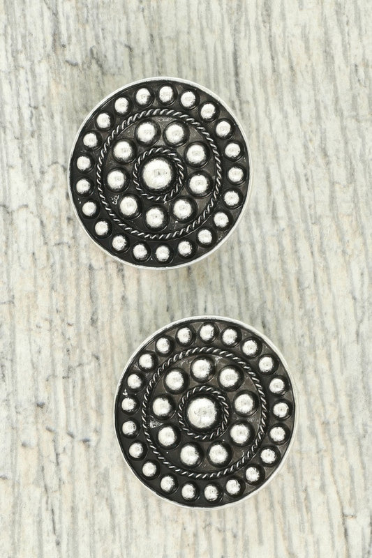 Western Bubble Round Post Earrings