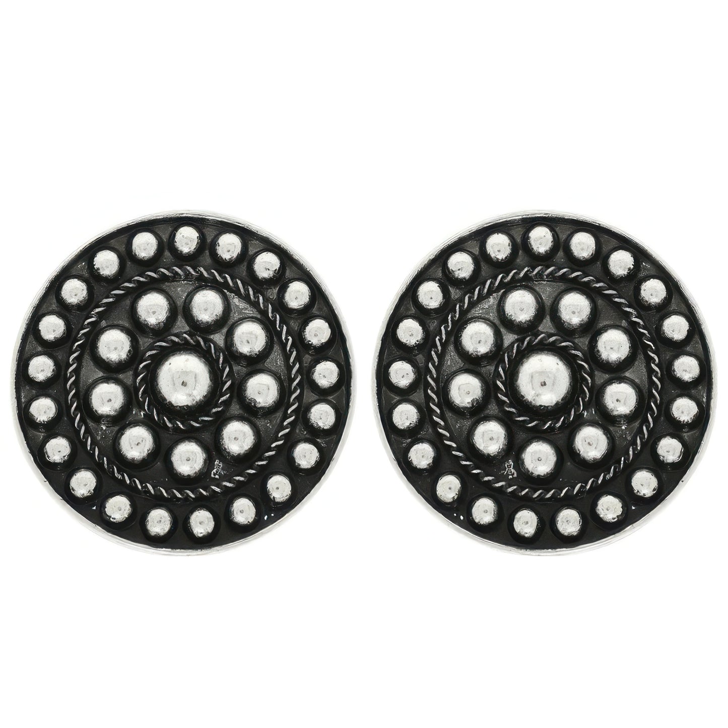 Western Bubble Round Post Earrings