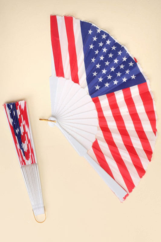 12 Pack American Flag Theme Folding Hand Fan