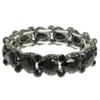 Round And Pear Cut Crystal Embellished Bracelet
