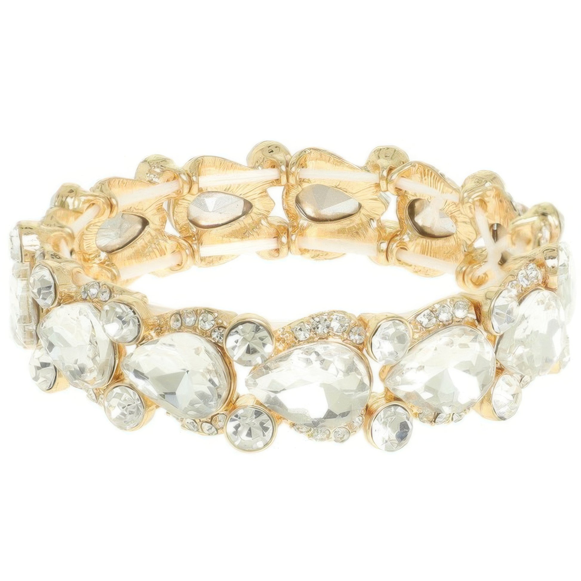 Round And Pear Cut Crystal Embellished Bracelet