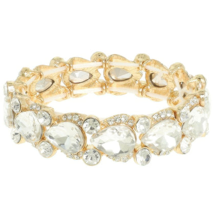 Round And Pear Cut Crystal Embellished Bracelet