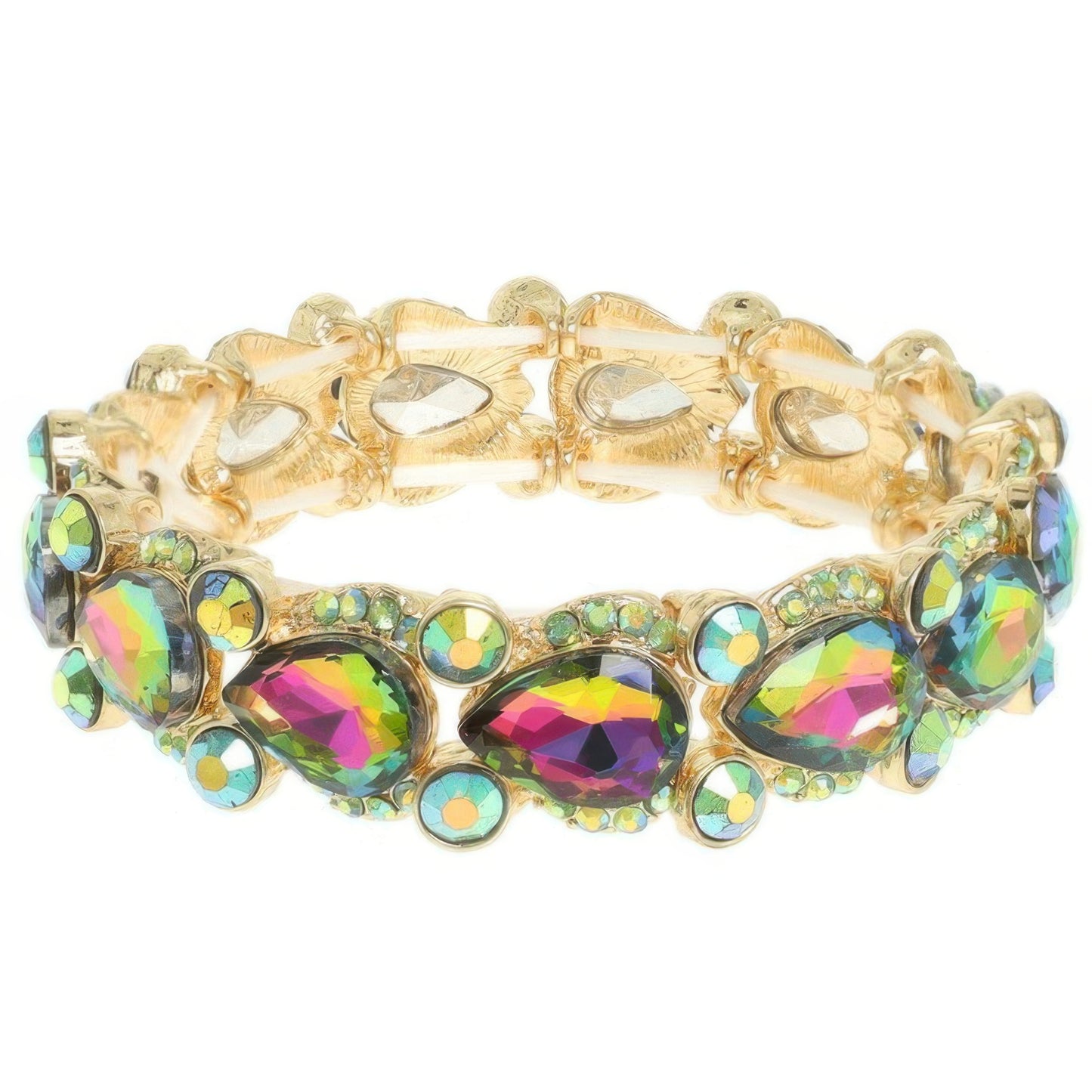 Round And Pear Cut Crystal Embellished Bracelet