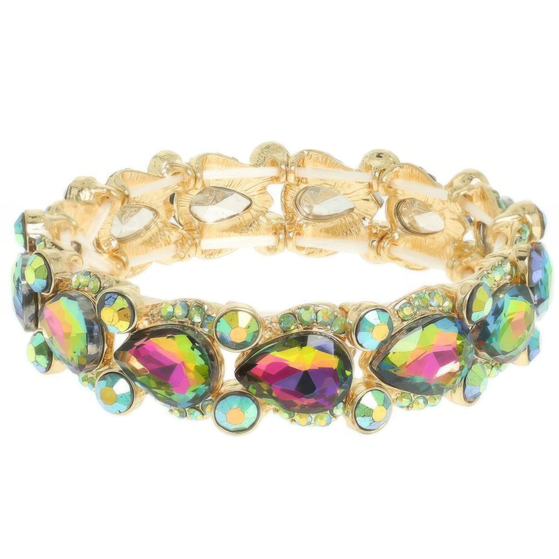 Round And Pear Cut Crystal Embellished Bracelet