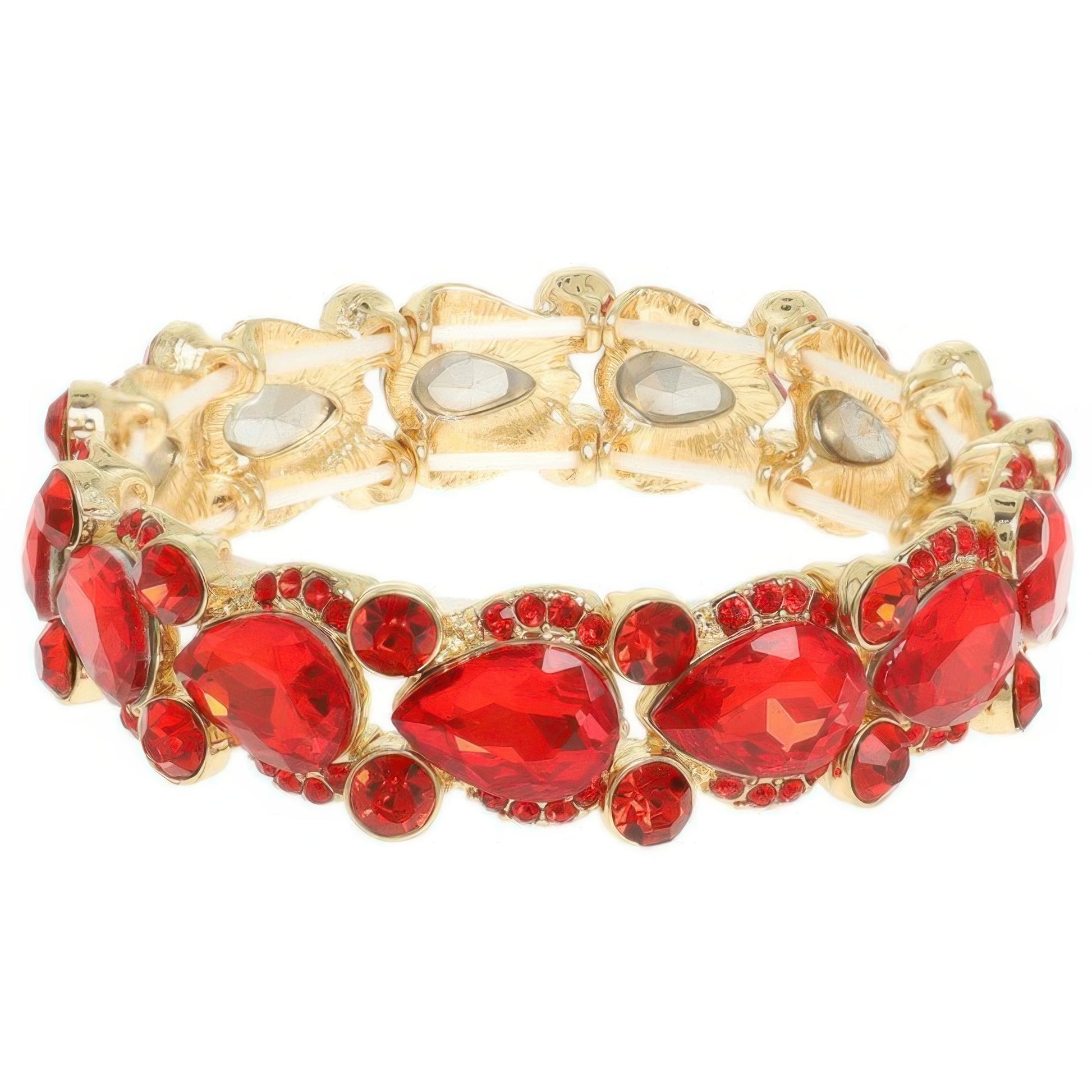 Round And Pear Cut Crystal Embellished Bracelet
