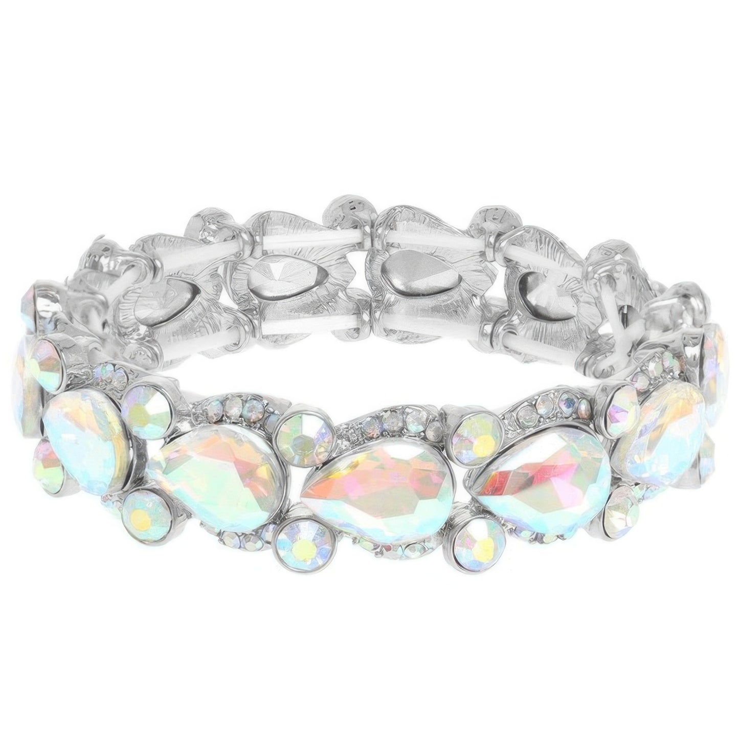 Round And Pear Cut Crystal Embellished Bracelet