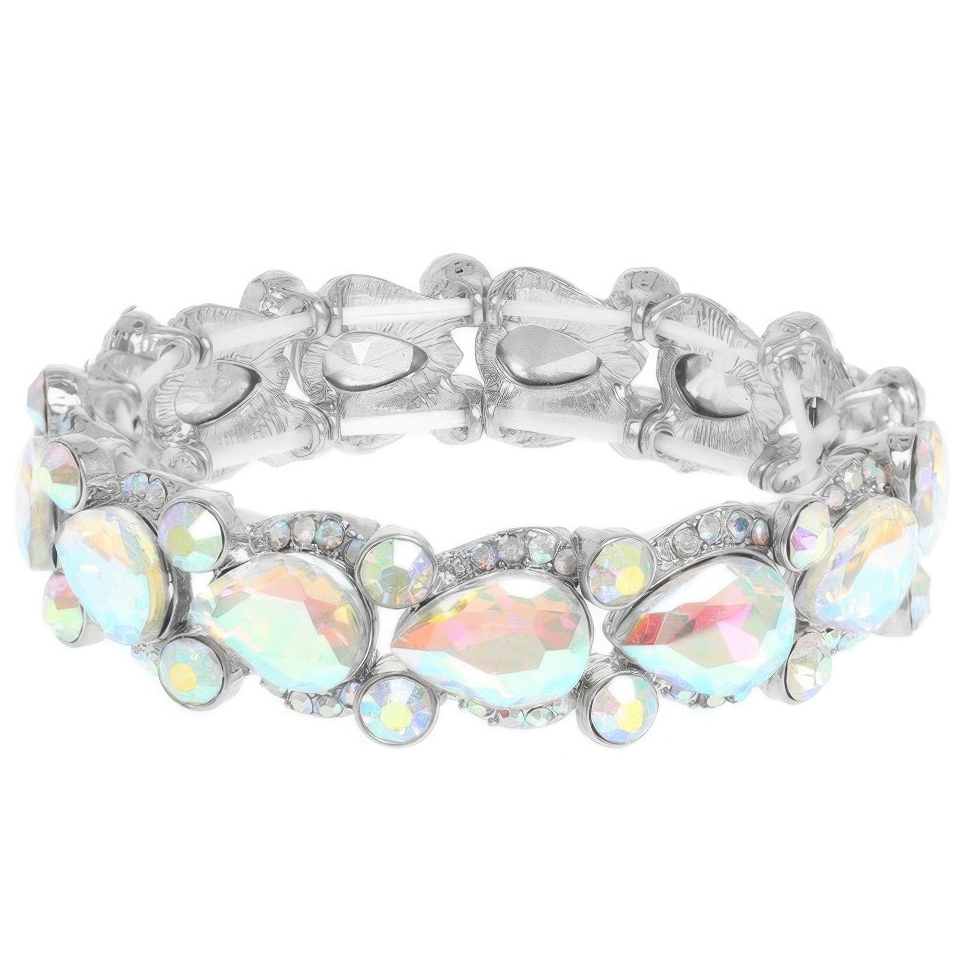 Round And Pear Cut Crystal Embellished Bracelet