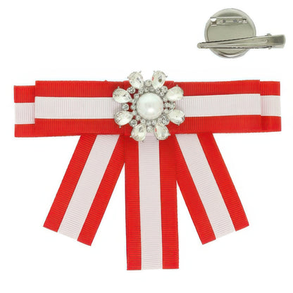 Jeweled Ribbon Hair Clip / Brooch Pin