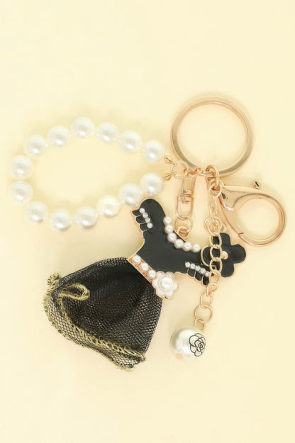 Fashionista Theme Bag Charm Keychain