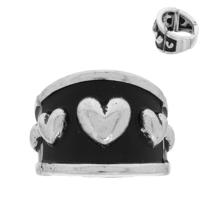 Western Dome Bubble Heart Stretch Ring