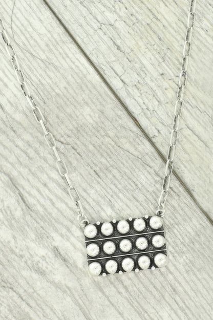 Western Bubble Pave Pendant Necklace