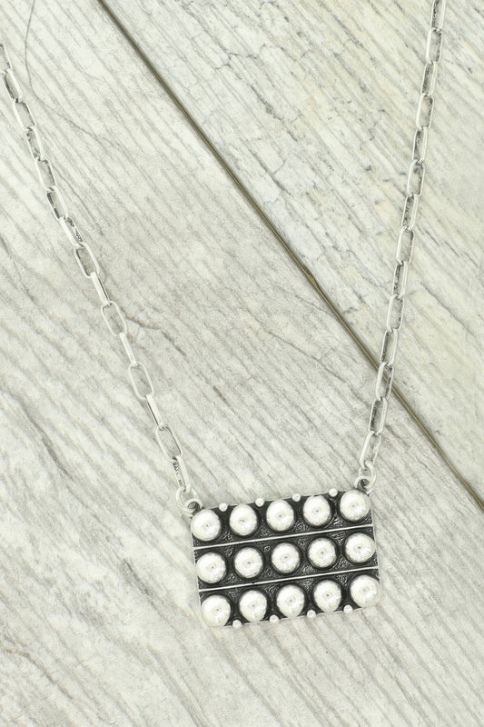 Western Bubble Pave Pendant Necklace