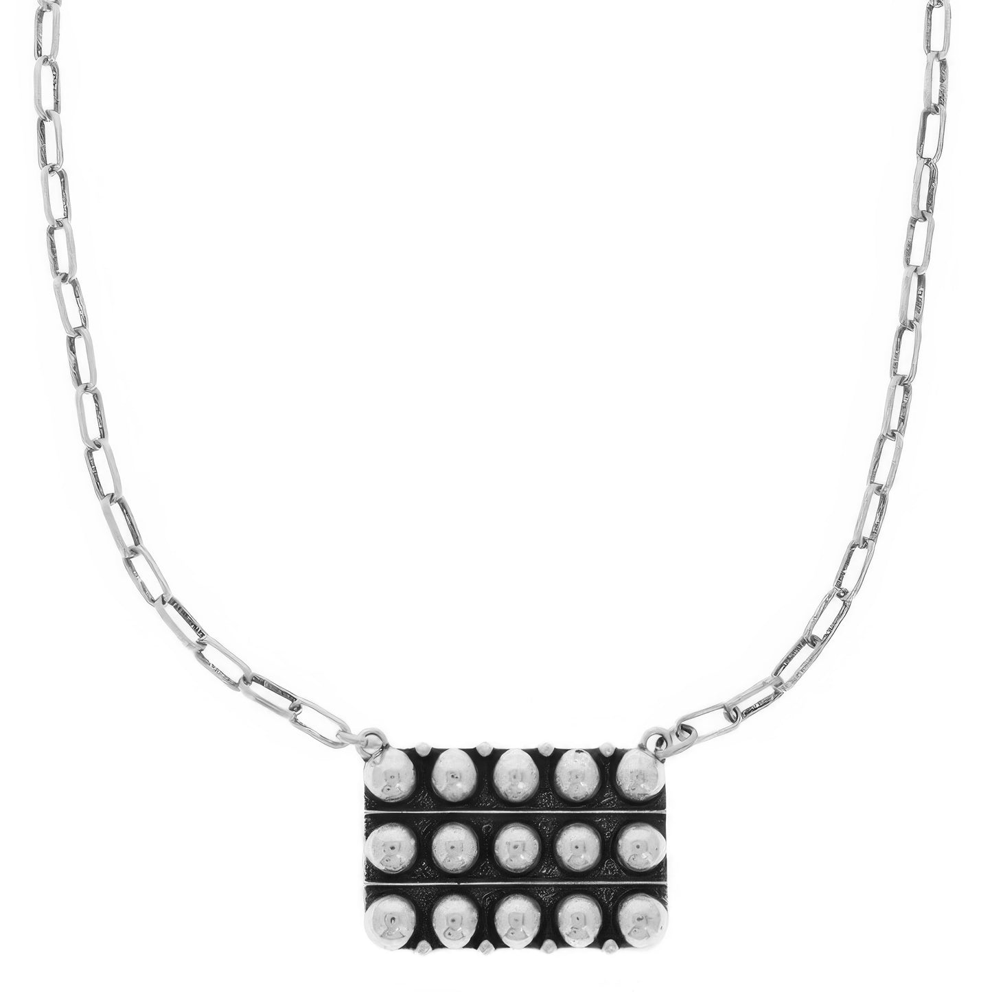 Western Bubble Pave Pendant Necklace