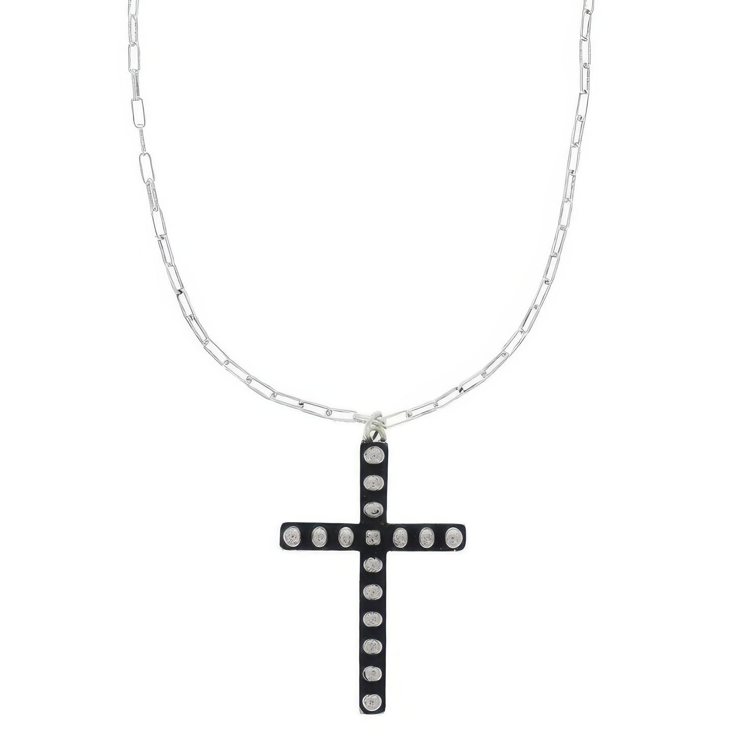 Western Bubble Cross Pendant Necklace