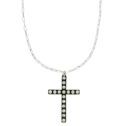 Western Bubble Cross Pendant Necklace