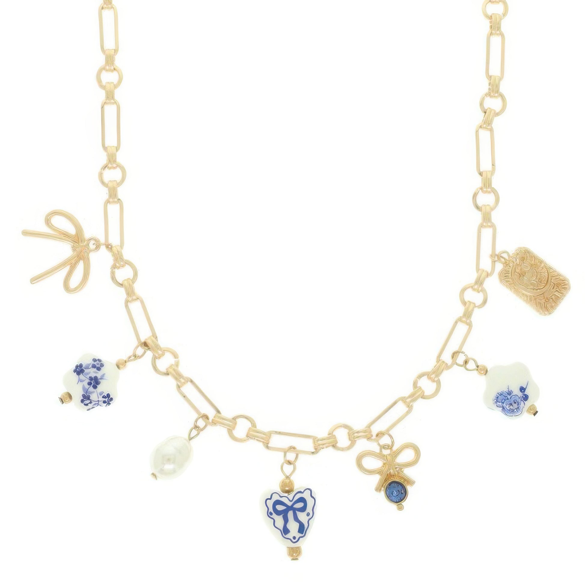 Floral Ceramic Charm Necklace