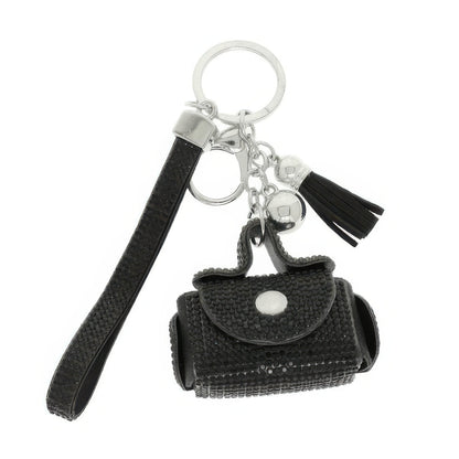 Mini Leather Purse Earbud Case Keychain