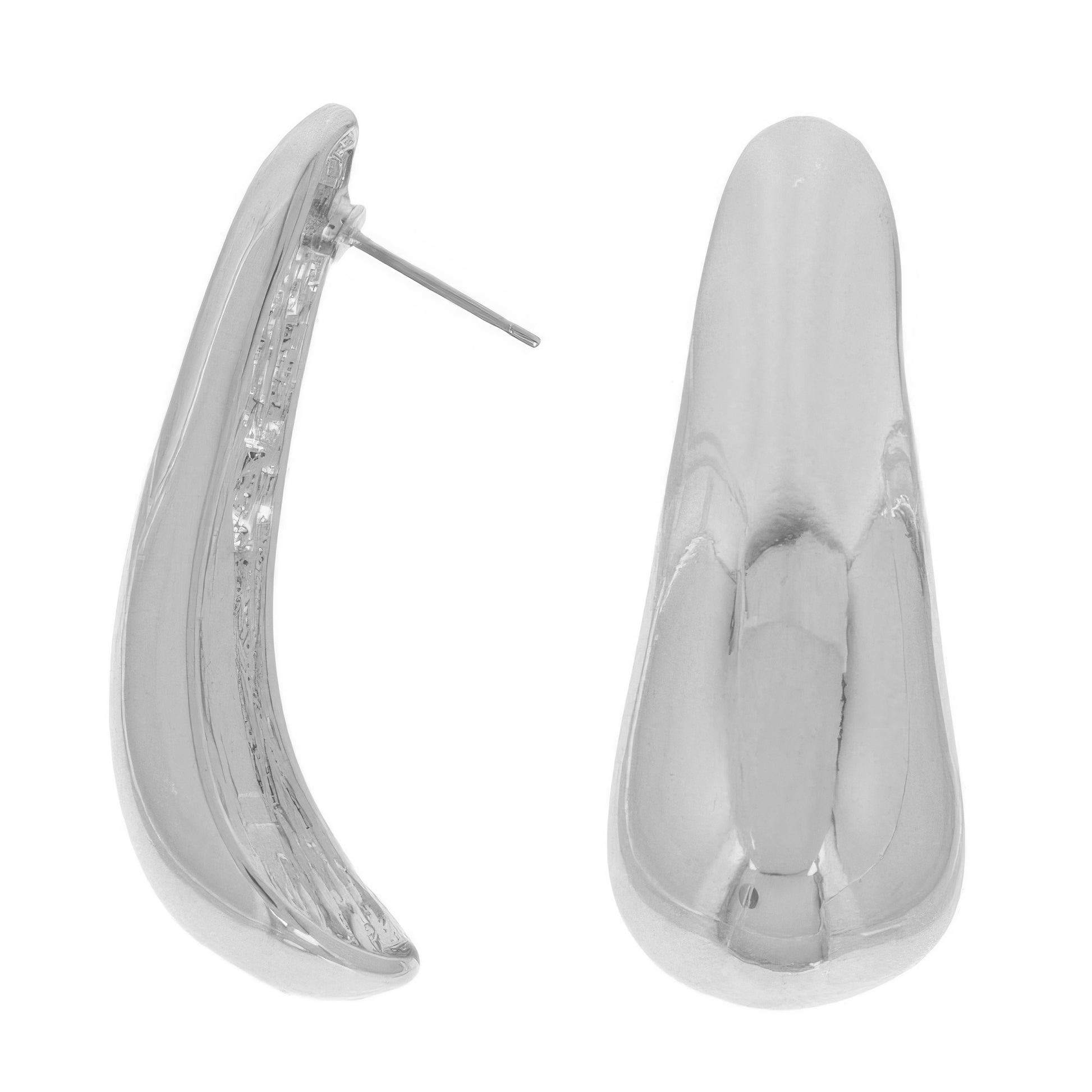 Crescent Teardrop Post Earrings