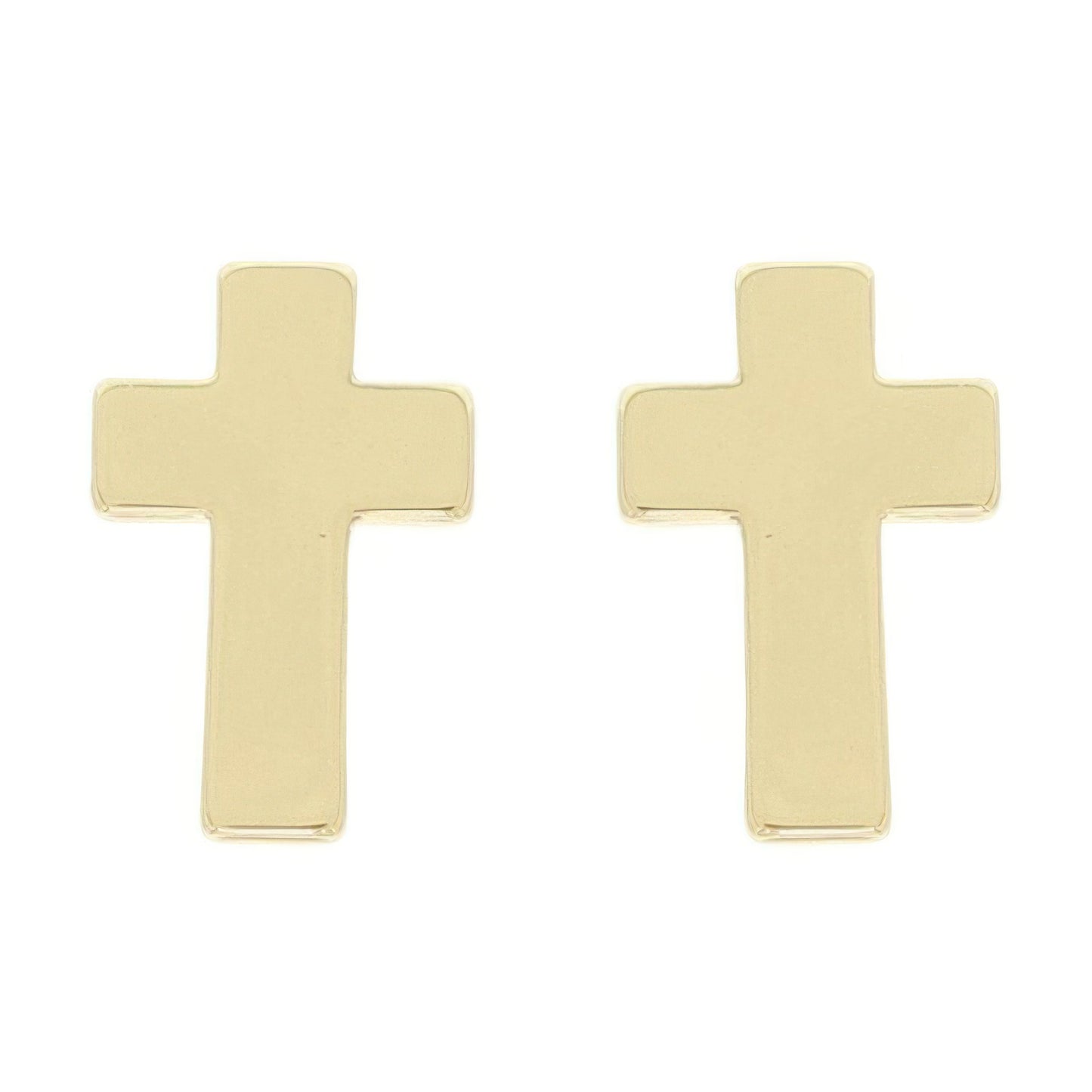 Textured Block Latin Cross Earrings