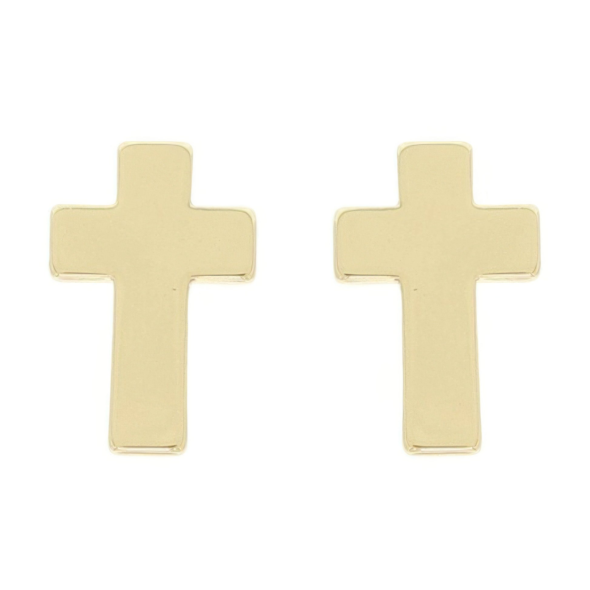 Textured Block Latin Cross Earrings