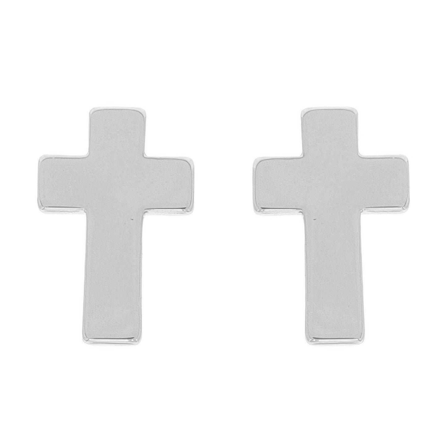 Textured Block Latin Cross Earrings