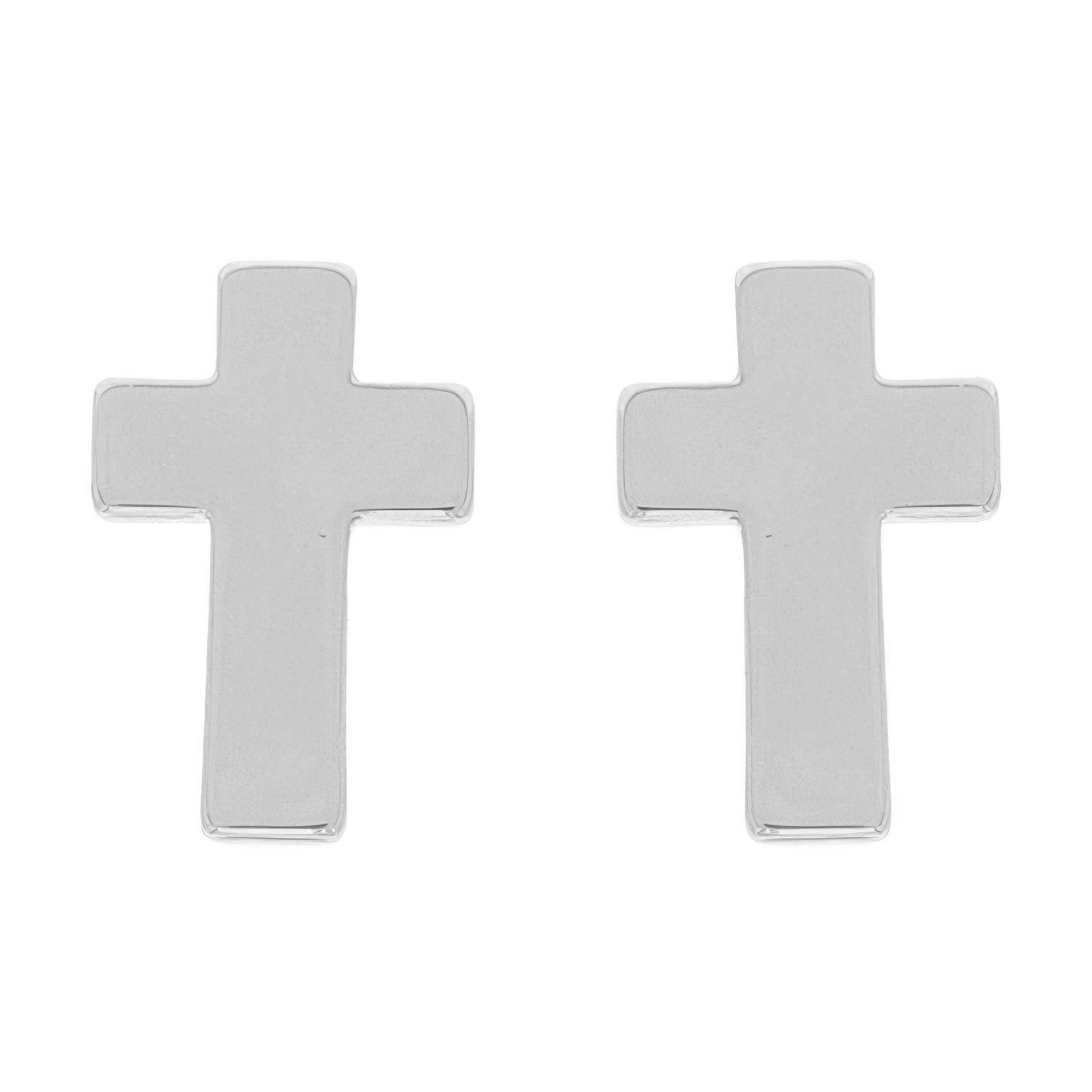 Textured Block Latin Cross Earrings