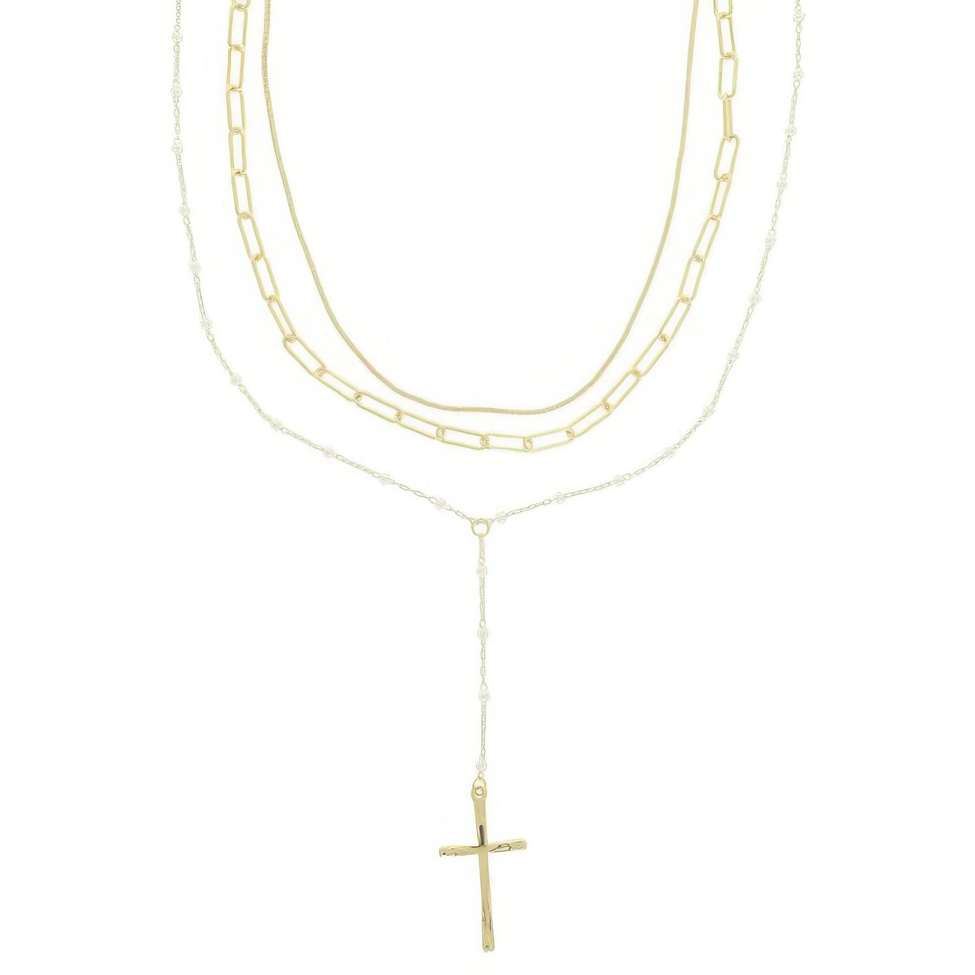 Multi-strand Cross Pendant Necklace