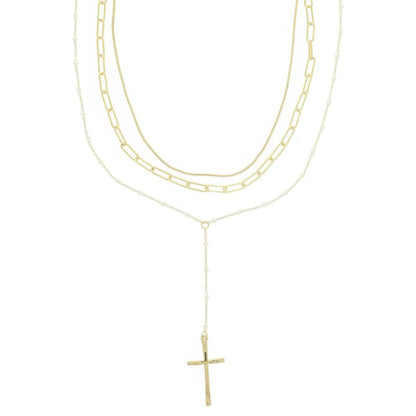 Multi-strand Cross Pendant Necklace