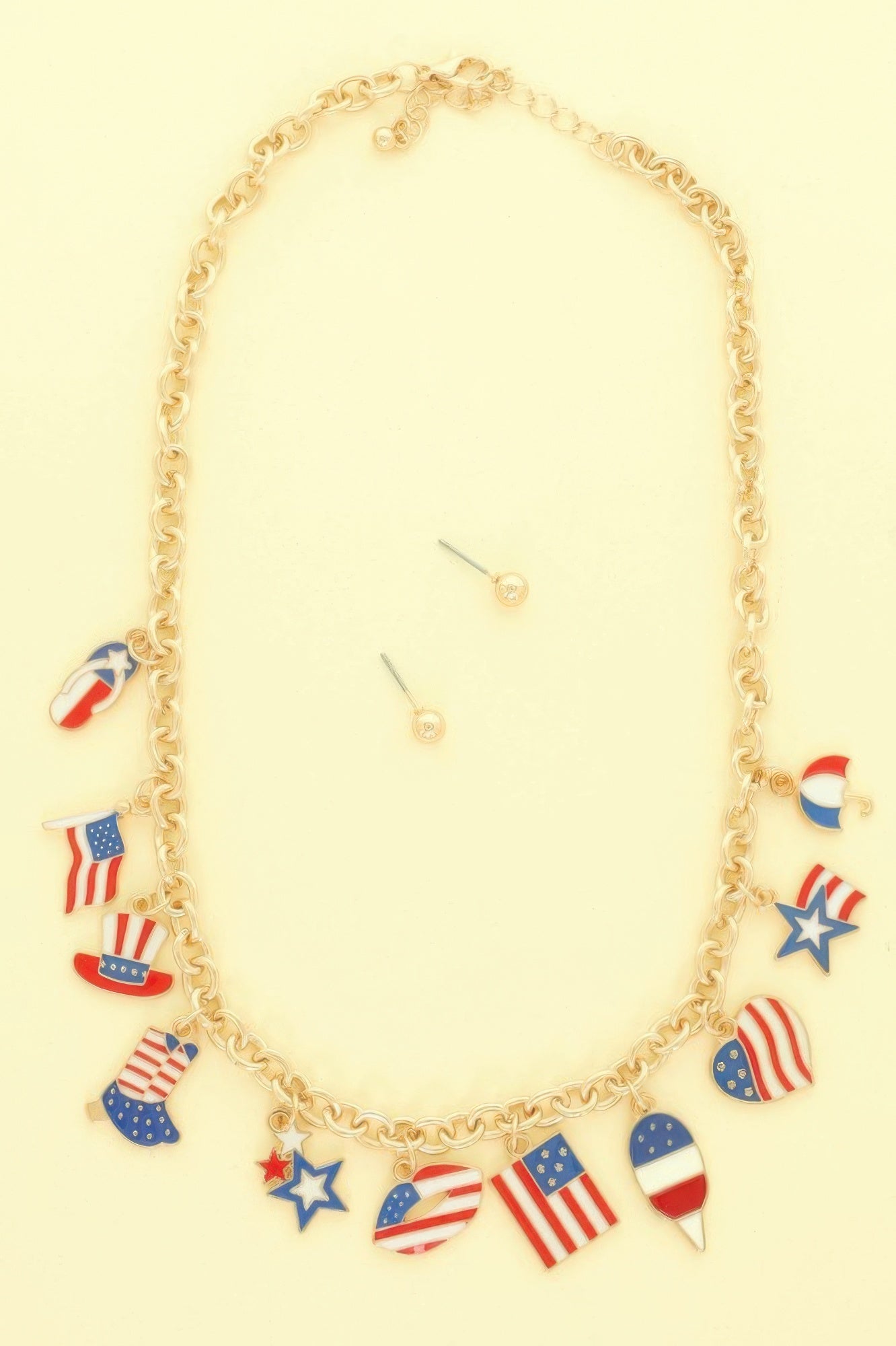 Americana Theme Charm Necklace Set