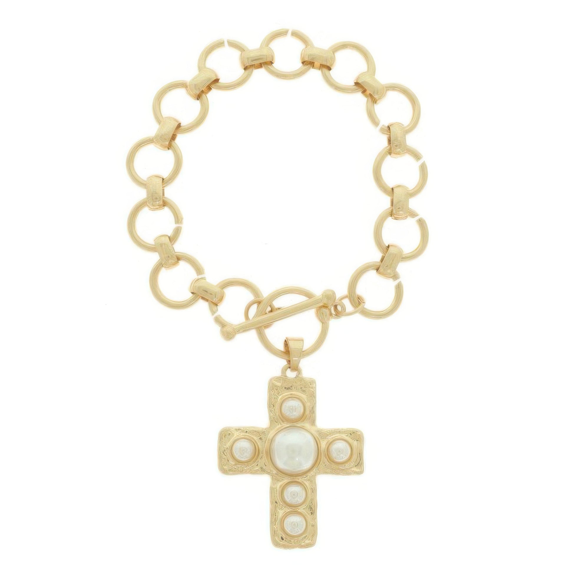Cross Charm Toggle Chain Bracelet